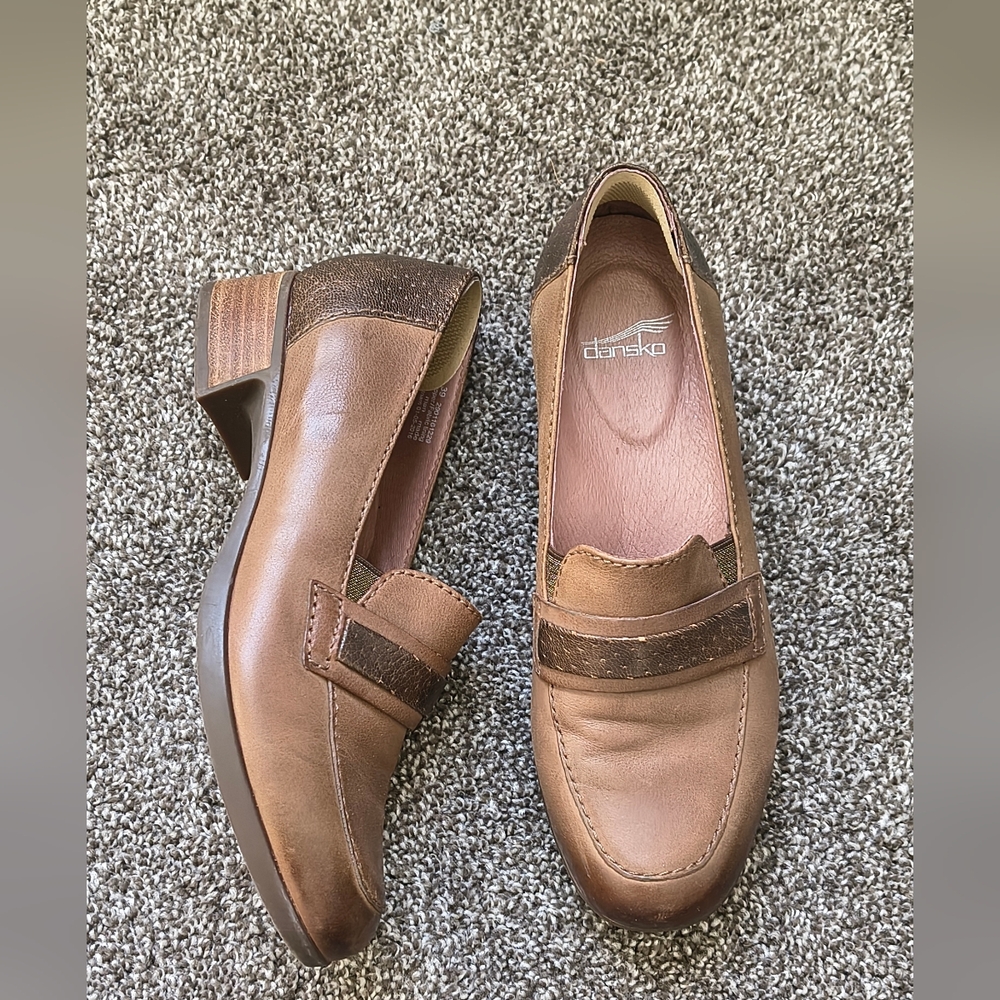 Dansko Brown Leather Mules Clogs